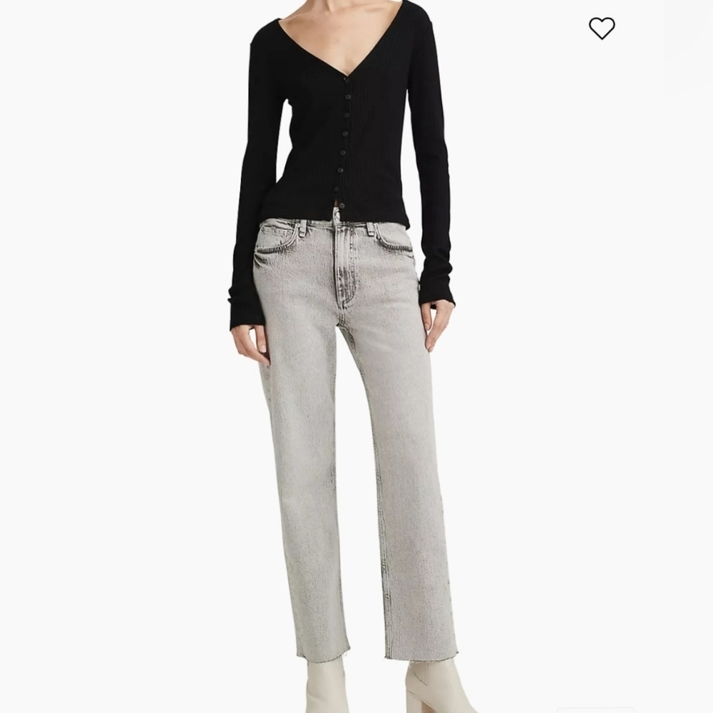 Rag & Bone The Harlow mid rise straight grey glacier jeans. Women's sz 29 new